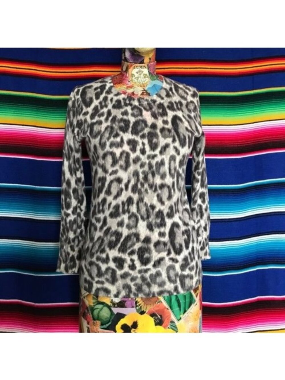 Banana Republic Cheetah Leopard Sweater Mad Men